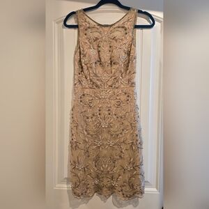 Sue Wong Beaded and Sequined Sheath Dress Size 0